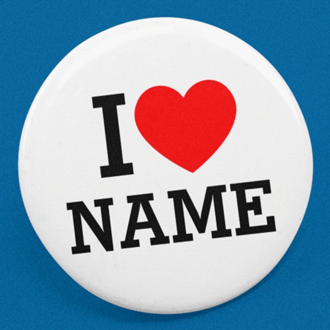 Badge Rond 2,50 Cm Bouton I Heart Name (Créateur téléchargé)