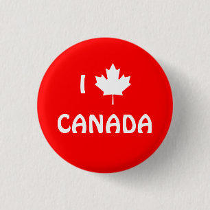 Badge Rond 2,50 Cm Bouton I Maple Leaf Canada