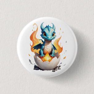 Badge Rond 2,50 Cm Bouton Imaginaire dragon à couver mou