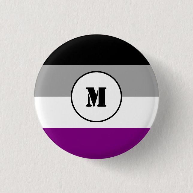 Badge Rond 2,50 Cm Bouton indicateur d'asexualité personnalisée (Devant)