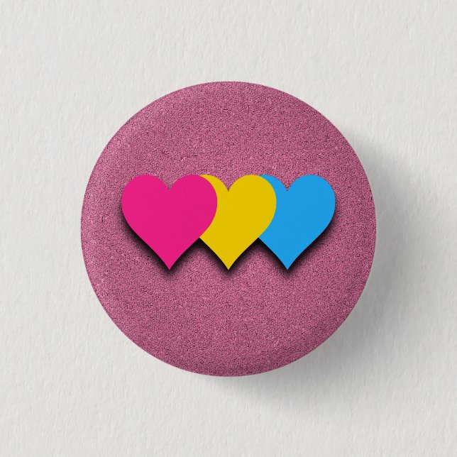 Badge Rond 2,50 Cm Bouton indicateur Pansexualité (Devant)
