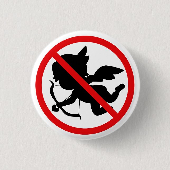 Badge Rond 2,50 Cm Bouton Interdire Cupid (Devant)