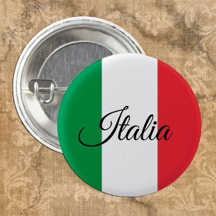 Badge Rond 2,50 Cm Bouton Italie patriotique, Drapeau italien Voyage