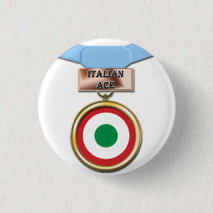 Badge Rond 2,50 Cm Bouton italien de médaille d'as