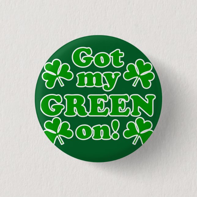 Badge Rond 2,50 Cm Bouton "J'ai mon vert allumé" (Devant)