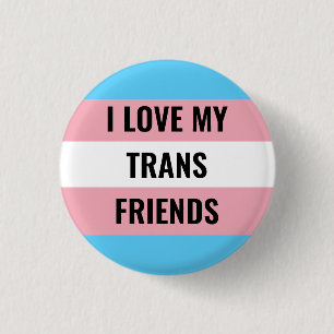 Badge Rond 2,50 Cm Bouton J'aime mes amis trans