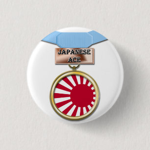 Badge Rond 2,50 Cm Bouton japonais de médaille d'as