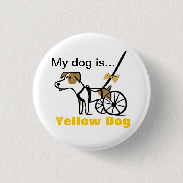 Badge Rond 2,50 Cm Bouton jaune (Devant)