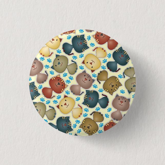 Badge Rond 2,50 Cm Bouton jaune de Kitty Kats (Devant)