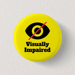 Badge Rond 2,50 Cm Bouton jaune pour malvoyants