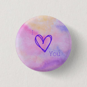 Badge Rond 2,50 Cm Bouton Je t'aime