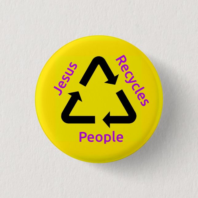 Badge Rond 2,50 Cm Bouton Jesus Recycles People (Devant)