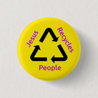 Badge Rond 2,50 Cm Bouton Jesus Recycles People