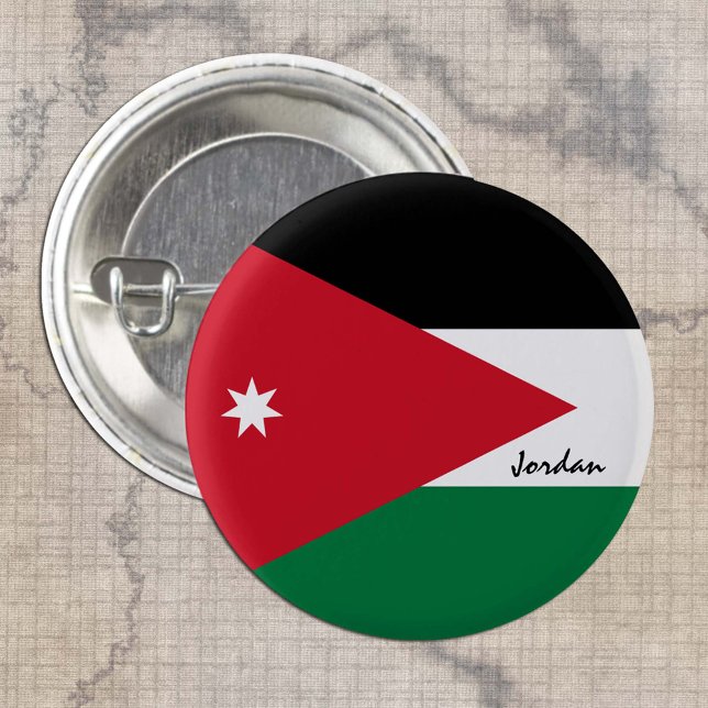 Badge Rond 2,50 Cm Bouton Jordanie, mode Drapeau jordanien patriotiqu (Créateur téléchargé)