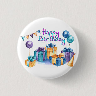 Badge Rond 2,50 Cm Bouton Joyeux anniversaire