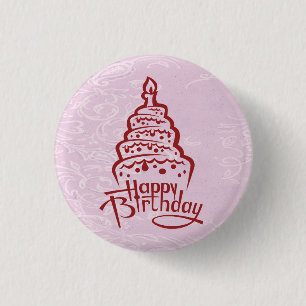 Badge Rond 2,50 Cm Bouton Joyeux anniversaire