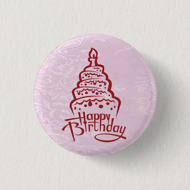 Badge Rond 2,50 Cm Bouton Joyeux anniversaire (Devant)