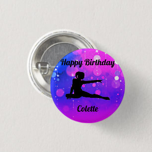 Badge Rond 2,50 Cm Bouton Joyeux anniversaire de la gymnastique des f