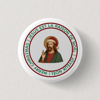 Badge Rond 2,50 Cm Bouton Joyeux Noël - Joyeux Noel Jésus Raison
