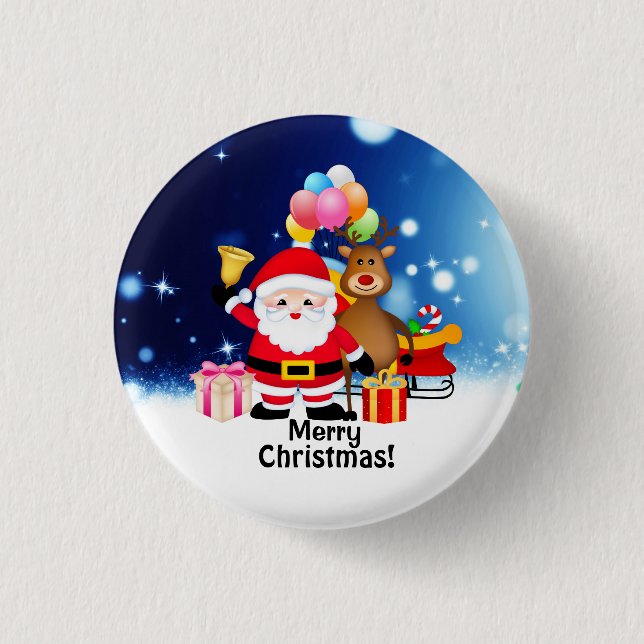 Badge Rond 2,50 Cm Bouton Joyeux Noël rond (Devant)