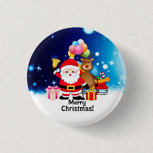 Badge Rond 2,50 Cm Bouton Joyeux Noël rond