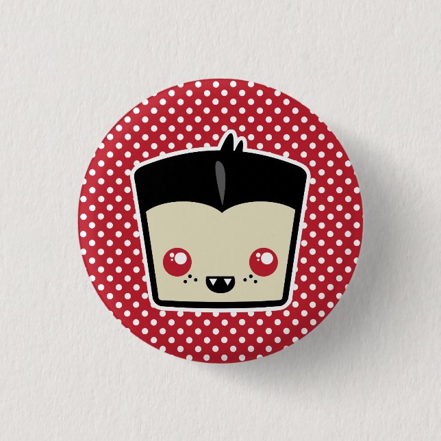 Badge Rond 2,50 Cm Bouton Kawaii Dracula (Devant)