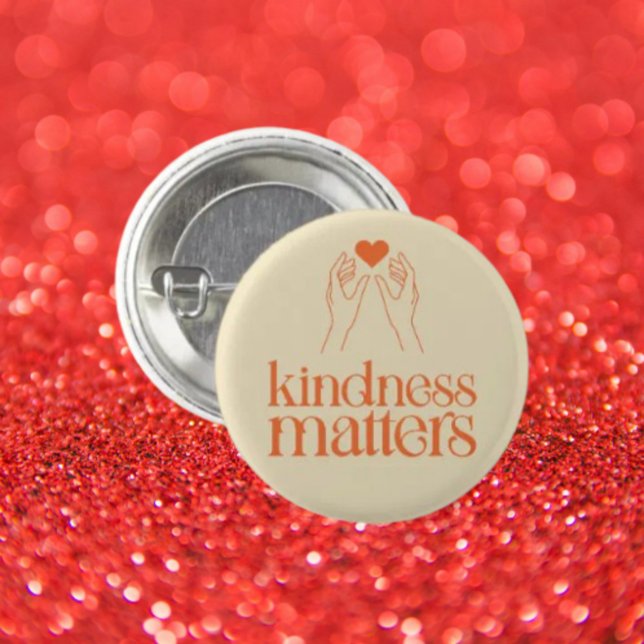 Badge Rond 2,50 Cm Bouton "Kindness Matters" - Empathie des mains et  (Créateur téléchargé)