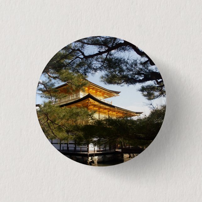 Badge Rond 2,50 Cm Bouton Kinkakuji (Le Pavillon d'Or) (Devant)