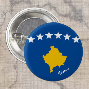 Badge Rond 2,50 Cm Bouton Kosovo, patriotique Kosovo Drapeau mode