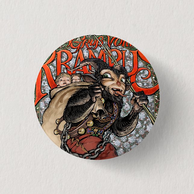Badge Rond 2,50 Cm Bouton Krampus (Devant)