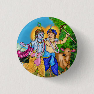 Badge Rond 2,50 Cm Bouton Krishna Balram