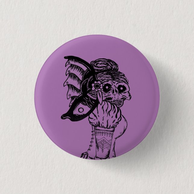 Badge Rond 2,50 Cm Bouton Lady Macbeth (Devant)