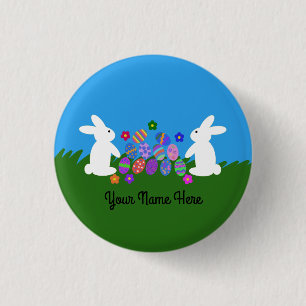 Badge Rond 2,50 Cm Bouton Lapin de Pâques #1