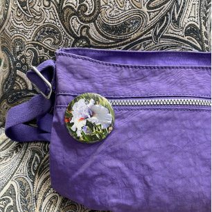 Badge Rond 2,50 Cm Bouton Lavender Iris
