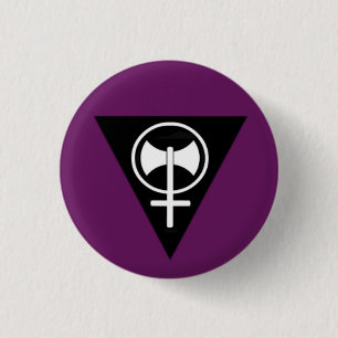 Badge Rond 2,50 Cm Bouton lesbien de fierté - pourpre foncé