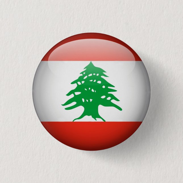 Badge Rond 2,50 Cm Bouton Liban (Devant)