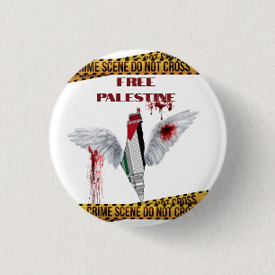 Badge Rond 2,50 Cm Bouton Libérez la Palestine - Épinglette Génocide