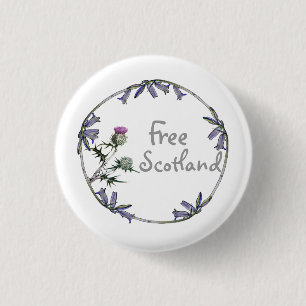Badge Rond 2,50 Cm Bouton libre de l'indépendance de jacinthe des