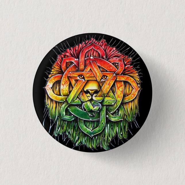 Badge Rond 2,50 Cm Bouton Lion Zion - M1 (Devant)