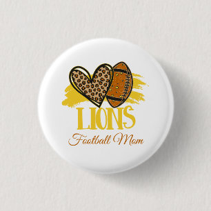 Badge Rond 2,50 Cm Bouton Lions Football Maman Personnalisable
