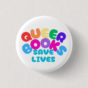 Badge Rond 2,50 Cm Bouton Livres Queer Save Lives