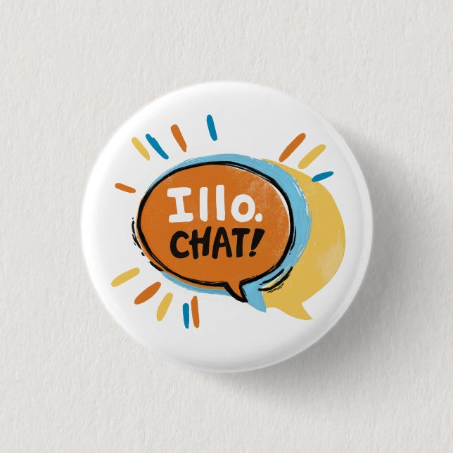Badge Rond 2,50 Cm Bouton Logo du Conversation Illo (Devant)
