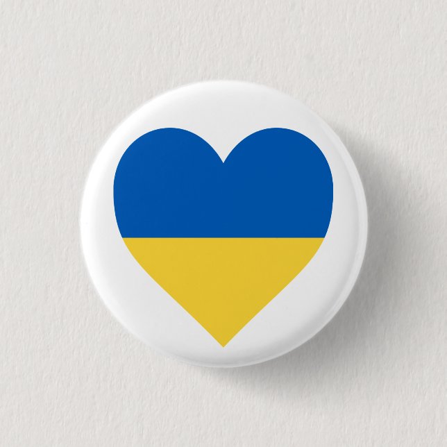 BADGE ROND 2,50 CM BOUTON "LOVE UKRAINE" (Devant)
