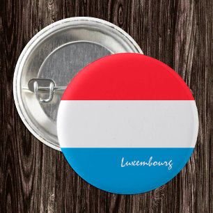 Badge Rond 2,50 Cm Bouton Luxembourg, Drapeau Luxembourg patriotique
