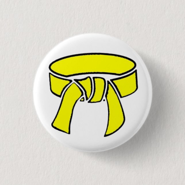 Badge Rond 2,50 Cm Bouton luxuriant jaune de ceinture (Devant)