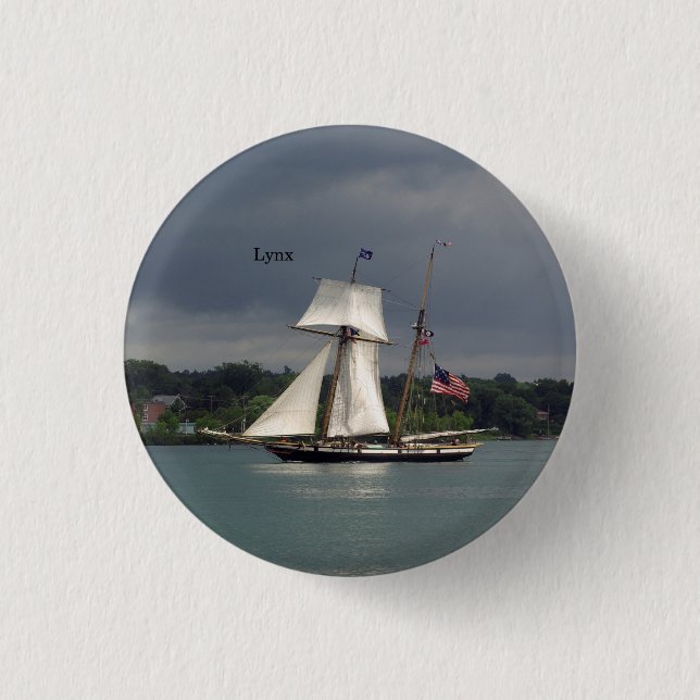 Badge Rond 2,50 Cm Bouton Lynx (Devant)