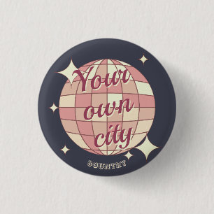 Badge Rond 2,50 Cm Bouton maison ville ville village nom personnalisé