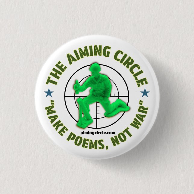 Badge Rond 2,50 Cm Bouton "Make Poems, not War" (Devant)