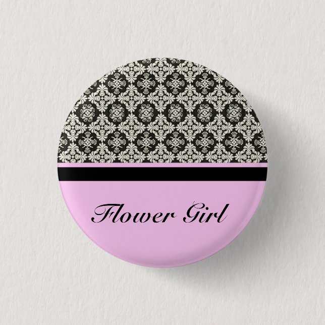 Badge Rond 2,50 Cm Bouton mariage damassé (Devant)