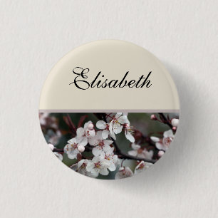 Badge Rond 2,50 Cm bouton mariage de fleurs de prune